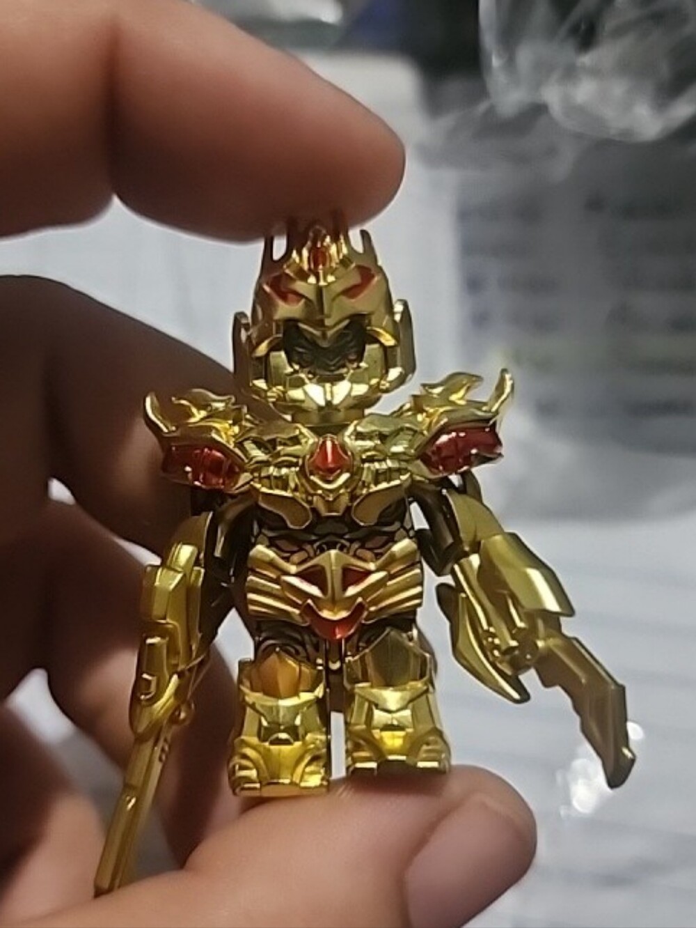 Megatron Transformers Armored Golden Color Chromed Brick Man customs New